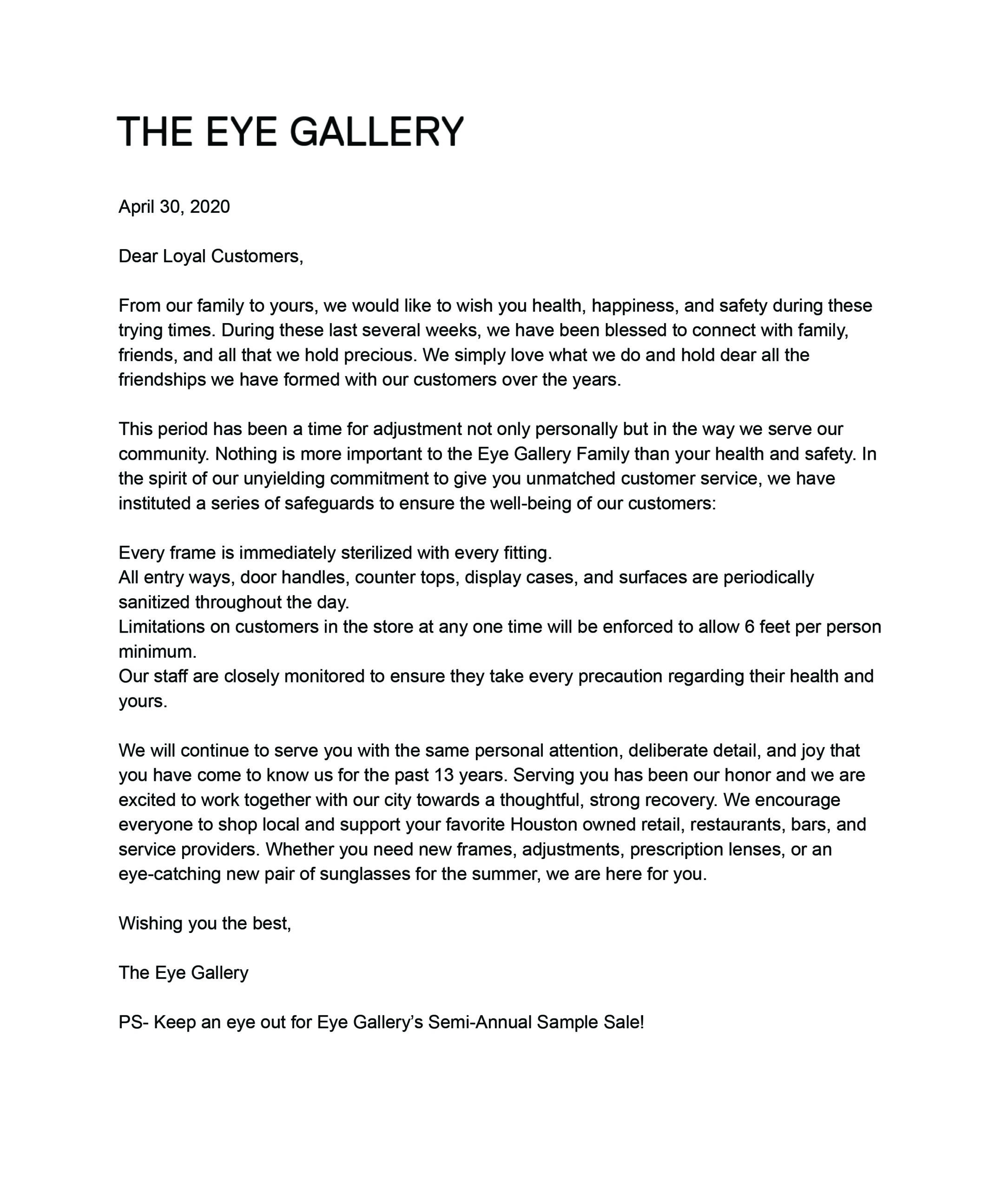Eye Gallery Letter